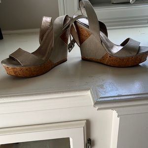 BCBG wedge sandal worn a few times